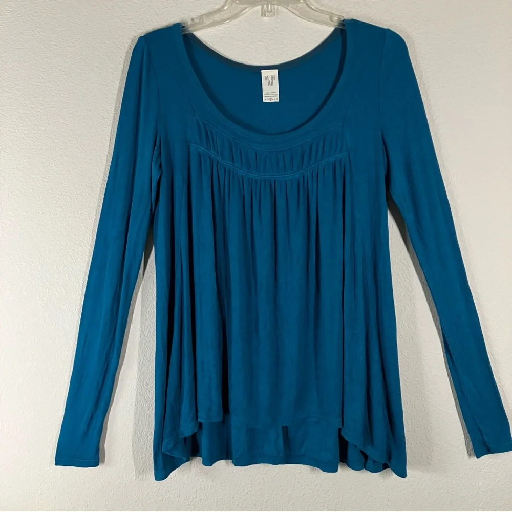 We The Free People Babydoll Top S Ribbed Long Sleeve Boho Festival Coastal Swing